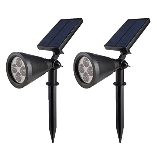 Led Solar Light, 2PCs Waterproof Led Outdoor Spotlight, Wireless Landscape Spotlight, Adjustable Garden Décor Solar Lights Best for Patio, Garden, Path, Pool, Yard, Deck