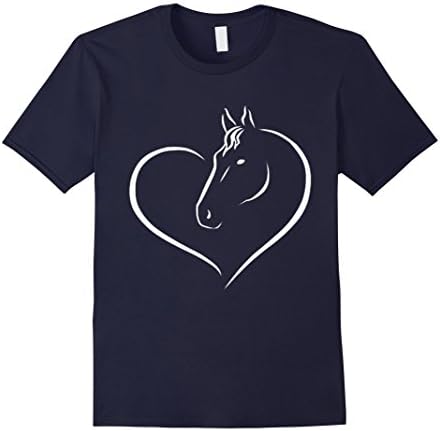 Men's Horse love shirt  Large Navy