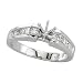 Jewelry : 14K White Gold 2/3 ct. Princess Cut Diamond Semi Mount Engagement Ring