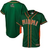 NCAA Miami Hurricanes Youth Fielder Baseball Full Button Jersey - Green (Medium)