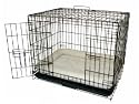 New Folding Puppy Cat Rabbit Kennel Pet Crate Cage W/Fleece Pad 24x17x20