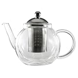 Produkt-Bild: Edler Glas-Teekrug DOPPELWANDIG 700ml inkl. Edelstahl-Teefilter und extra Glasdeckel