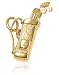 14k Yellow Gold Golf Bag and Clubs Charm