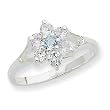 Sterling Silver Blue Topaz & CZ Ring