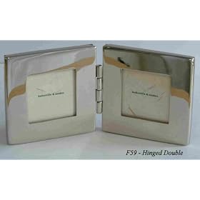 Silver Plated Mini Hinged Double Frame-5x5cm x 2