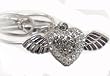Beautiful Bling Winged Heart Angel Wing Flying Necklace - gift boxed
