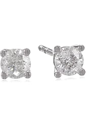 10k Gold Round-Cut Diamond Stud Earrings (1/4 cttw)