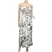 Plus Size Designer Print Maxi Babydoll Dress White - 1X