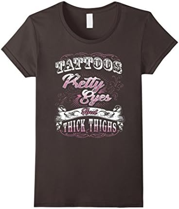 Women's Tattoos pretty eyes and thick thighs T-shirt XL Asphalt