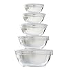 Premier Housewares Bol en verre Couvercle blancs Lot de 5 (Import Grande Bretagne)