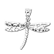 14kt White Gold Stylish Dragonfly Charm Pendant