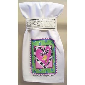 Servant's Heart Red Heart Cross Flour Sack Kitchen Towel
