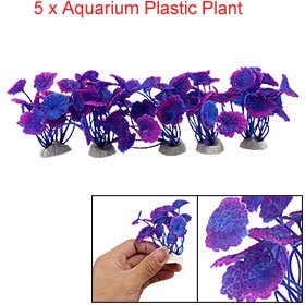 5 PCS Decorative Plastic Plant for Aquarium Fish Tank