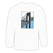 Long Sleeve T-shirt with water, gateway, Northwest, bushes, "United States", suspension, bridge, river Large White