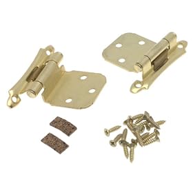 Amerock BP7929-3 Variable Overlay Modern Face Mount Self Closing Hinge, Polished Brass, 2-Pack