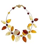 Yellow Gold Amber Multi Strand Bracelet