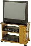 TV Stand (Elmira Oak with Black Accents) (27.75 "W x 20.37" H x 15.75" D)