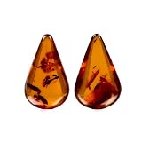 Baltic Dark Honey Amber Calibrated Pair of Gemstones Ready to Set in Silver or Gold Size 14x23mm