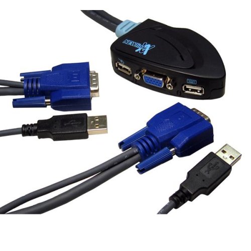 Rextron 2 Port SVGA/USB Micro KVM with Moulded Cables