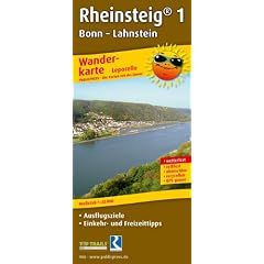 Wanderkarte Rheinsteig 1: Bonn - Lahnstein: mit Ausflugszielen, Einkehr- & Freizeittipps, wetterfest, reissfest, abwischbar, GPS-genau. 1:25000