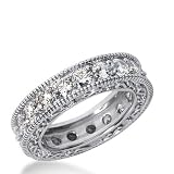 14K White Gold 3.15ct Diamond Wedding Band G-H Color and SI1 Clarity
