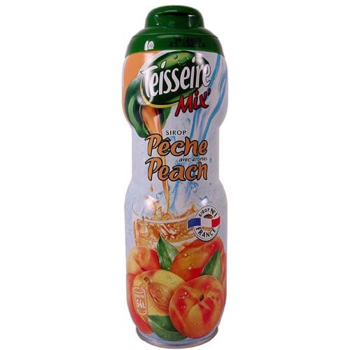 Teisseire Peach Syrup 20.3 fl oz for flavoring tea, for sodas and more. French import