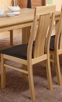 Stuhl Eiche massiv geölt mit Sitz und Rückpolster braun Maße (B/H/T) cm: 47 x 106 x 57