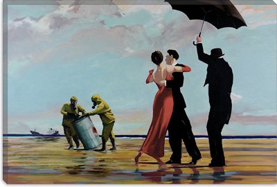 Dancing Butler On Toxic Beach Crude Oil by Banksy Canvas Painting Art Print #2120 26