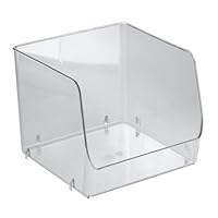 InterDesign Linus Stacking Organizer Bin, Clear