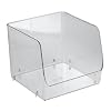 InterDesign Linus Stacking Organizer Bin, Clear, Extra Large