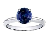 1.50 cts Genuine Sapphire Solitaire Engagement Ring - 14kt White or Yellow Gold