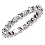 14Kt White Gold Lined Eternity Diamond Band