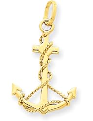 14k Yellow Gold Anchor Charm
