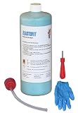 Zoom Produkt-Bild: ELASTOFIT Reifendichtmittel 1000 ml Flasche Ventilausdreher Handschuhe