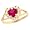 10k Gold Heart Synthetic Ruby July Birthstone Ring