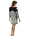 Womens Black and White Dress Floral Print Shift Boat Neck 3/4 Length Sleeves