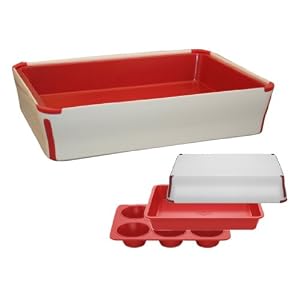 Bake Porter 55RED-S 3-Piece Bakeware Set, Red by 