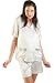 Del Rossa Women’s Short Satin Pajamas Set, Pearl White 2X (A0762CRM2X)