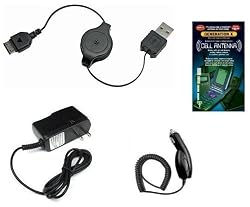 Retractable USB Charging Data Sync Cable + Rapid Charger + Home Wall Charger + Generation X Antennta Booster for Samsung Glyde U940, Instinct M800, Access A827, SCH-R210 Spex, SCH-R430 MyShot, SCH-U700 Gleam, SGH-T539 Beat, SGH-i617 BlackJack II, SGH-T439, SCH-U900 FlipShot, SCH-R410, SGH-T739 Katalyst, Mysto, SGH-G600, SCH-R610, SCH-R300, SGH-T429, SCH-R200, SGH-A517, SCH-R400, Fin, Blast SGH-T729, M520, SCH-R500 Hue, M300, M510, SGH-A117, U470