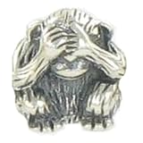 Quiges Beads Sterling Silver Monkey Bead for Pandora/Troll/Chamilia etc necklaces and bracelets