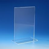 Produkt-Bild: VITAdisplays&reg; Tischaufsteller / T-St&auml;nder, gerade, DIN A5 (14,8&times;21cm), Acrylglas (2,0 mm), Transparent (NE-370)