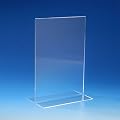 VITAdisplays� Tischaufsteller / T-St�nder, gerade, DIN A5 (14,8�21cm), Acrylglas (2,0 mm), Transparent (NE-370)
