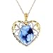 Jewelry : 14K Yellow Gold Blue Agate Mother Holding Child Cameo Pendant W/ 18