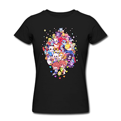 KaCo Undertale All Characters Heats Determination Leisure Women's T-Shirt Black Small