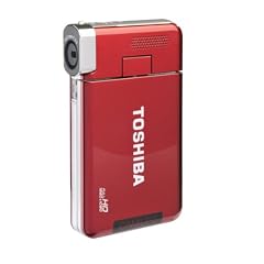 Toshiba Camileo S30 Full-HD Camcorder (8 Megapixel, 10-fach digital Zoom, 7,6 cm (3 Zoll) Touch-Screen Display, Bildstabilisator) burgund