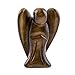 Crystal Allies Gallery: 1 Piece 1in Natural Carved Gold Tiger Eye Pocket Guardian Angel with Carrying Pouch