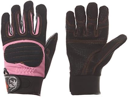 Great Grips 30502PS Lady's Multipurpose Glove  with Grip, Safety, Comfort, Protection, Durability, Silicone On Palm and Fingers, Small, Orange/Black, 2-Pack