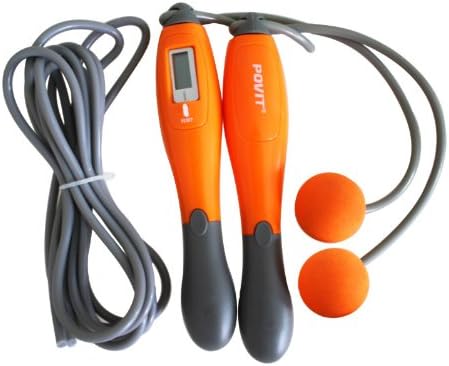 Jump Rope Cable with LCD Electronic Count & Anti-skidding Handle, 10FT Adjustable Length Makes It the Perfect Speed Jump Rope for Both Adults and Kids, Great for Workouts and Exercise Routines