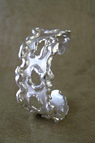 Sterling Silver Heavy Melt Organic Cuff Bracelet