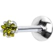 16 Gauge Steel Green Star Gem Labret Monroe